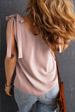 bow-knotted V-neck vest