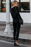 Deep V Contrasted Neckline Knitted Sweater