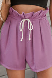 Frilled Drawstring Waist High Rise Shorts