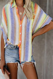 Happier With You Striped Button Top