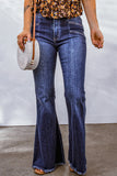 Seamed Raw Hem Flare Jeans