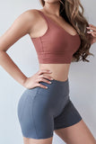 Lifting Fitness Training Running Quick-Drying Stretch Peach Hip Shorts