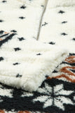 Apricot Tribal Printed Zipped Fleece Pullover Sweatshirt