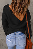 Criss Cross Wrap Plunging Neck Sweater