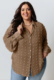 Swiss Dot Textured Plus Size Shirt