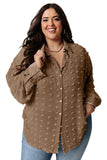 Swiss Dot Textured Plus Size Shirt